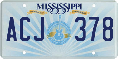 MS license plate ACJ378