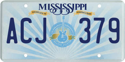 MS license plate ACJ379