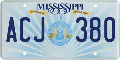 MS license plate ACJ380