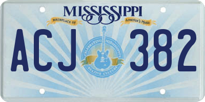 MS license plate ACJ382