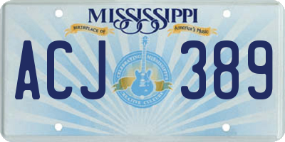 MS license plate ACJ389