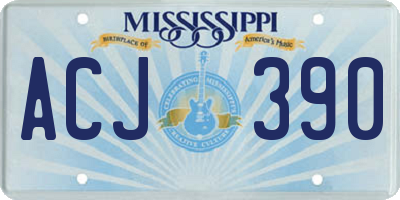 MS license plate ACJ390