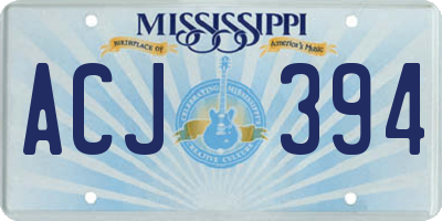 MS license plate ACJ394