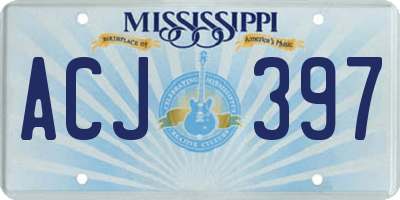 MS license plate ACJ397