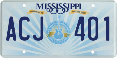 MS license plate ACJ401