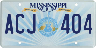 MS license plate ACJ404