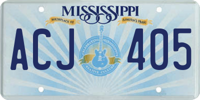 MS license plate ACJ405