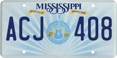 MS license plate ACJ408