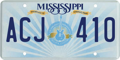 MS license plate ACJ410