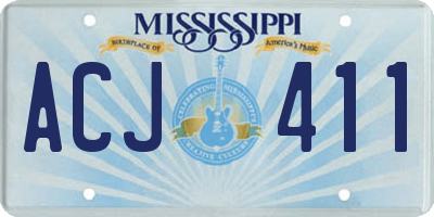 MS license plate ACJ411