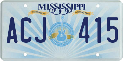 MS license plate ACJ415