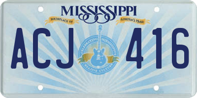 MS license plate ACJ416