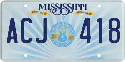 MS license plate ACJ418