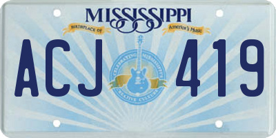 MS license plate ACJ419