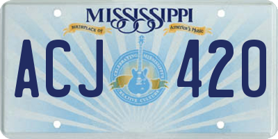 MS license plate ACJ420