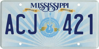 MS license plate ACJ421