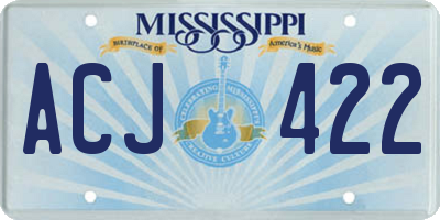 MS license plate ACJ422
