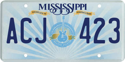 MS license plate ACJ423