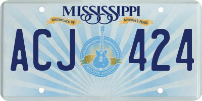 MS license plate ACJ424