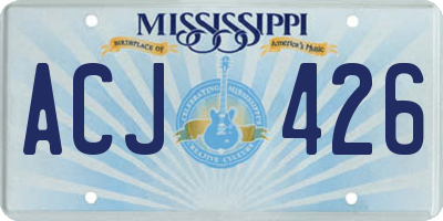 MS license plate ACJ426