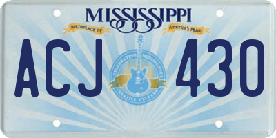 MS license plate ACJ430