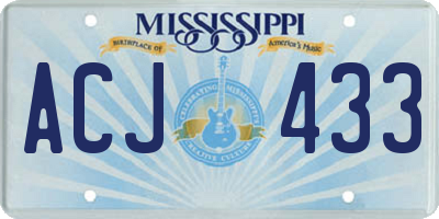 MS license plate ACJ433