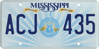 MS license plate ACJ435