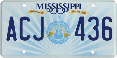 MS license plate ACJ436