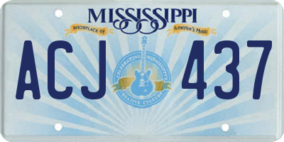 MS license plate ACJ437