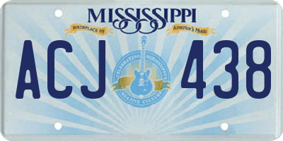 MS license plate ACJ438