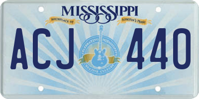 MS license plate ACJ440