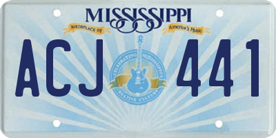 MS license plate ACJ441