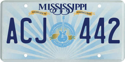 MS license plate ACJ442