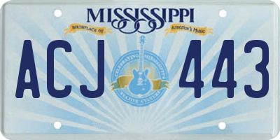 MS license plate ACJ443