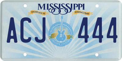 MS license plate ACJ444
