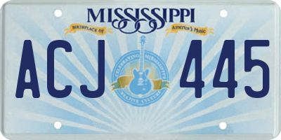 MS license plate ACJ445