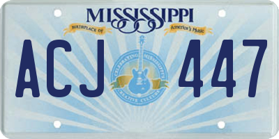 MS license plate ACJ447