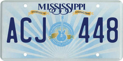 MS license plate ACJ448