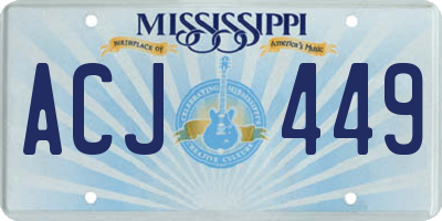 MS license plate ACJ449