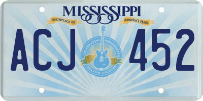 MS license plate ACJ452