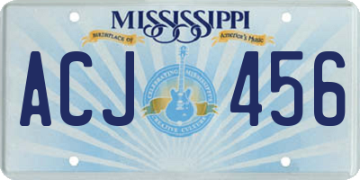 MS license plate ACJ456