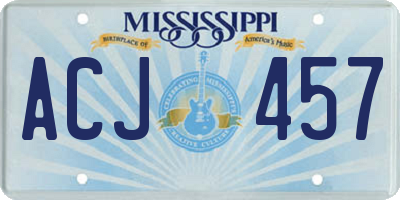 MS license plate ACJ457