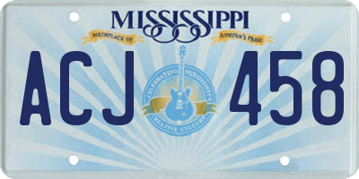 MS license plate ACJ458