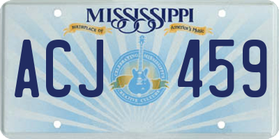 MS license plate ACJ459