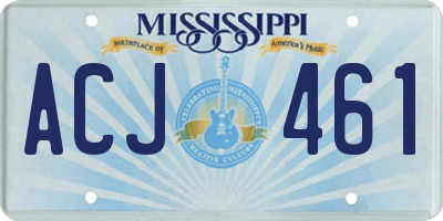 MS license plate ACJ461