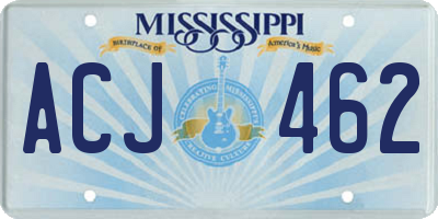 MS license plate ACJ462