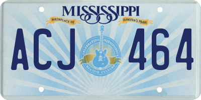 MS license plate ACJ464