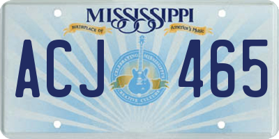 MS license plate ACJ465