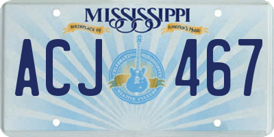 MS license plate ACJ467