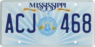 MS license plate ACJ468